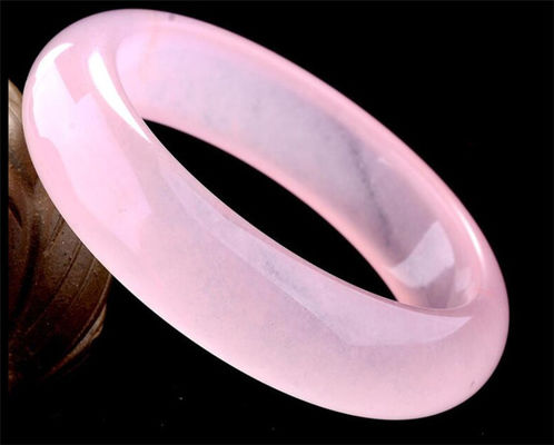 Art Collectible Pink Hibiscus Bracelet Natural Violet Jade Bracelet A Grade Jade Jewelry Bracelet Women