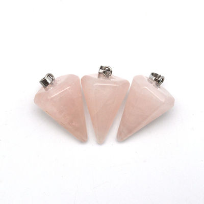 Natural Crystal Rose Quartz Pendulum for Chakra Alignment and Reiki Healing