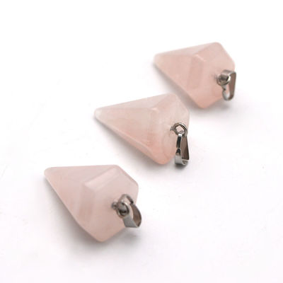 Natural Crystal Rose Quartz Pendulum for Chakra Alignment and Reiki Healing