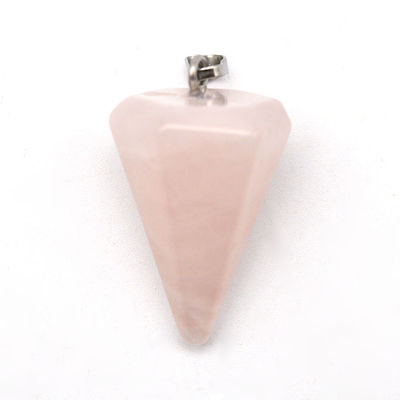 Natural Crystal Rose Quartz Pendulum for Chakra Alignment and Reiki Healing