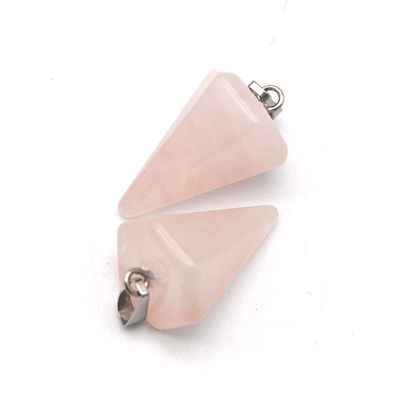 Natural Crystal Rose Quartz Pendulum for Chakra Alignment and Reiki Healing