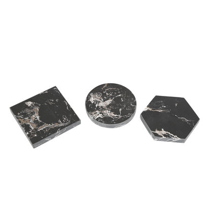 Regional Feature Marble Natural Round Square Hexagon White Cup Mat Coffee Tea Coasters for Drink Mats Pads Home Kitchen