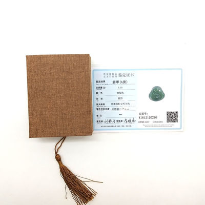 Regional Feature Polished Jadeite Jade Buddha Pendant Necklace With Certificate