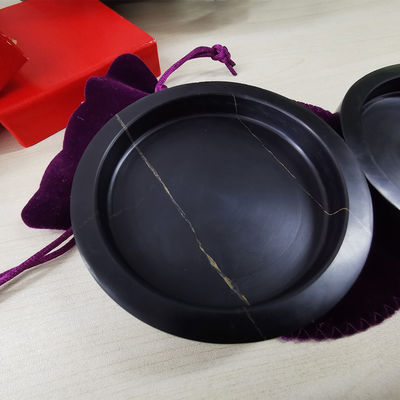 CLASSIC Style Handwork Customized Natural Black Round Marble Cup Coasters For Hotel Home Decoration