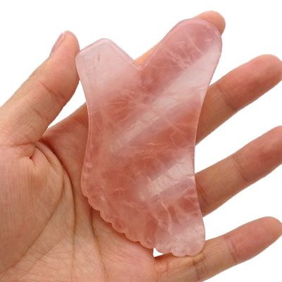Custom Logo Natural Rose Quartz Gua Sha Body Massage Tool for Self Skin Care and Facial Health