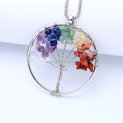 ABKP-021 Technique Polished Crystal Tree Of Life Necklace Timeless Beauty