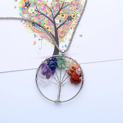 ABKP-021 Technique Polished Crystal Tree Of Life Necklace Timeless Beauty