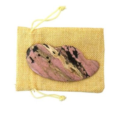 Multi Functional Facial Pink Rhodonite Jade Guasha Massager Board for Health Care and Personal Health Needs
