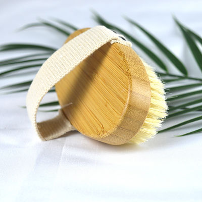 Natural Wooden Handle Boar Bristle Skin Exfoliating Bamboo Shower Bath Brushes Body Dry Brush Body Brush for Deep Cleansing