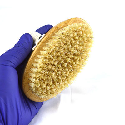 Natural Wooden Handle Boar Bristle Skin Exfoliating Bamboo Shower Bath Brushes Body Dry Brush Body Brush for Deep Cleansing