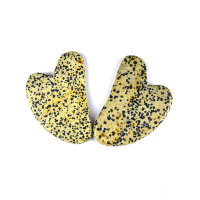Customized Logo Availabled 2024 Trending Heart Shaped Dalmatian Stone Guasha Massage Tool for Body Healthcare Massage