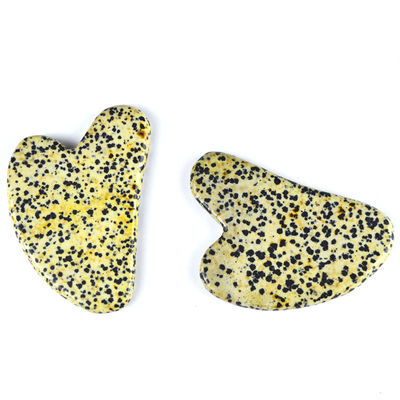 Customized Logo Availabled 2024 Trending Heart Shaped Dalmatian Stone Guasha Massage Tool for Body Healthcare Massage