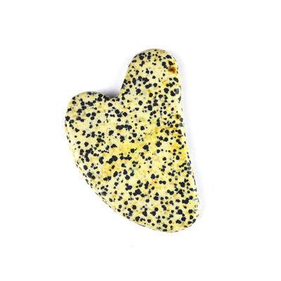 Customized Logo Availabled 2024 Trending Heart Shaped Dalmatian Stone Guasha Massage Tool for Body Healthcare Massage
