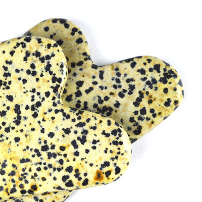 Customized Logo Availabled 2024 Trending Heart Shaped Dalmatian Stone Guasha Massage Tool for Body Healthcare Massage