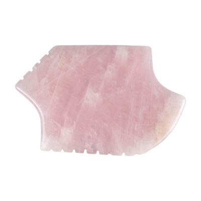 2024 Rose Quartz Gua Sha Massage Tool With Teeth Natural Crystal Skin Beauty Massager Face Lifting Anti Aging Pink Logo