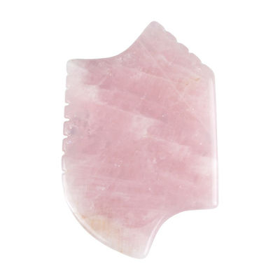 2024 Rose Quartz Gua Sha Massage Tool With Teeth Natural Crystal Skin Beauty Massager Face Lifting Anti Aging Pink Logo