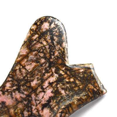 Customizable Rhodonite Stone Gua-Sha Tool Pink and Black Face Massager for Neck/Shoulder/Back/Leg Relief