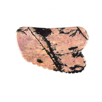 Body Massage Equipment Natural Rhodonite Stone Gua Sha Scraping Board for Facial Beauty and Deep Tissue Massage