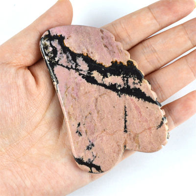 Body Massage Equipment Natural Rhodonite Stone Gua Sha Scraping Board for Facial Beauty and Deep Tissue Massage