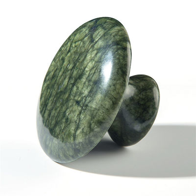 Availabled Dark Green Xiuyan Jade Mushroom Gua Sha Tool for Body Healing and Energy Therapy