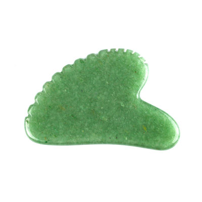 Natural Heart Shape Green Aventurine Jade Gua Sha Custom Logo Guasha With Teeth Facial Beauty Massage Tool Muscle Massage