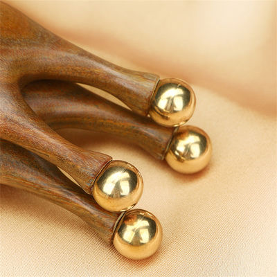 Pure Copper Sandalwood Gua Sha Massage Tool for Facial and Eye Acupoint Stimulation