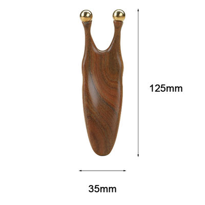 Pure Copper Sandalwood Gua Sha Massage Tool for Facial and Eye Acupoint Stimulation
