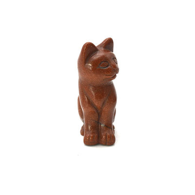 Gemstone Feng Shui Style Hand-Carved Agate Cat Figurine for Animal Healing and Decoration