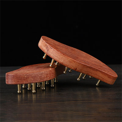 Body Massager for Full-body Massage Rosewood Handle Copper Meridian Massage Gua Sha Massager