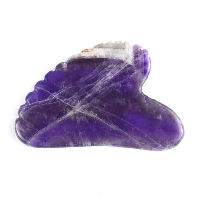 2024 Trending Massage Tools Heart Shape Natural Amethyst Gua Sha With Teeth Custom Logo Guasha Body Self Skin Care