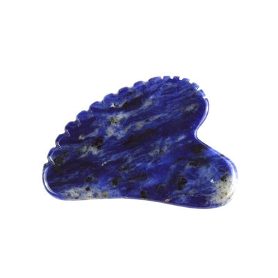 Facial Lifting Tool Heart Shape Natural Sodalite Gua Sha Stone for Self Care and Body Relaxation
