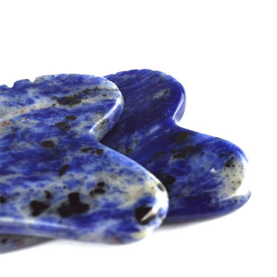 Facial Lifting Tool Heart Shape Natural Sodalite Gua Sha Stone for Self Care and Body Relaxation
