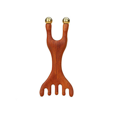 Red Deer Antler Shape Copper Scalp Meridian Massager Head Gua Sha Massage Comb for Contouring and Lifting Facial Features