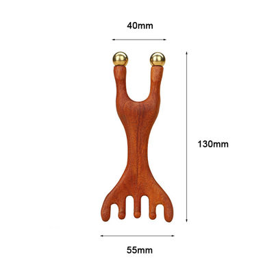 Red Deer Antler Shape Copper Scalp Meridian Massager Head Gua Sha Massage Comb for Contouring and Lifting Facial Features