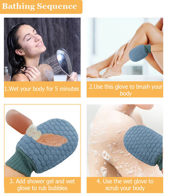 Deep Cleaning Custom Logo Exfoliating Gloves for Dead Leather Gloves and Body Scrubbing