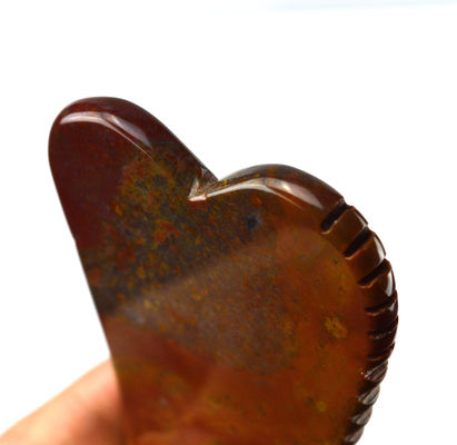 Muscle Massage Function 2024 Hot Natural Red Mookaite Jasper Gua Sha Massager Custom Logo Skin Care Anti Aging Healing Stone Scraping Massage Tools