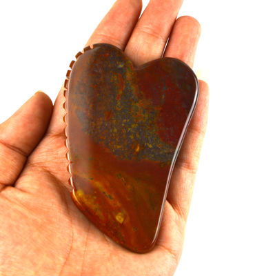 Muscle Massage Function 2024 Hot Natural Red Mookaite Jasper Gua Sha Massager Custom Logo Skin Care Anti Aging Healing Stone Scraping Massage Tools