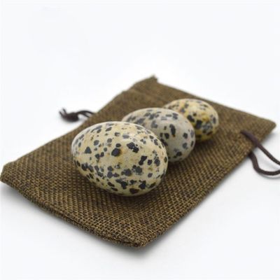 Hot Dalmatian Jasper Yoni Eggs Set for Women 3 Sizes Vibrating Jade Gemstone Eggs