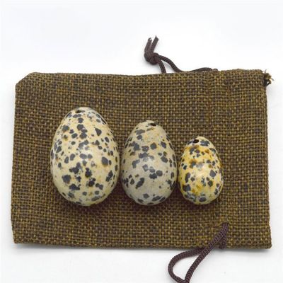 Hot Dalmatian Jasper Yoni Eggs Set for Women 3 Sizes Vibrating Jade Gemstone Eggs