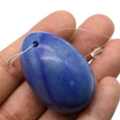 Blue Aventurine Yoni Massage Eggs Folk Art Style for Women's Kegel Strengthening Set