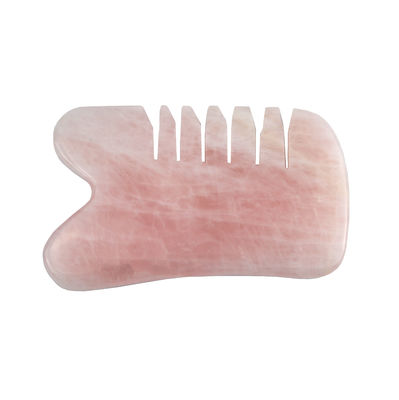 Head Massage Rose Quartz Gua Sha Scalp Comb Tool for Self Skin Care Spa Facial Lifting
