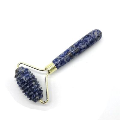 Facial Massage Technology Polished Natural Blue Point Stone Single Head Spiked Jade Roller Anti Aging with Technology