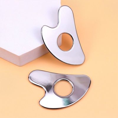 Stainless Steel Heart-shaped Hollow Gua Sha Board Metal Facial Beauty Tool for Full-body Massage Area and OEM/ODM