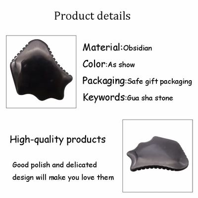 Natural Black Obsidian Gua Sha Board for Skincare Scraping Face Massage Relaxation