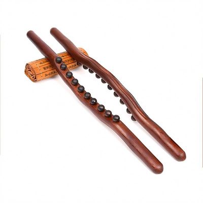 400g/pc Carbonized Beech Wood Body Meridian Dredging Massage Stick Wooden Gua Sha Scraping Massage Tool