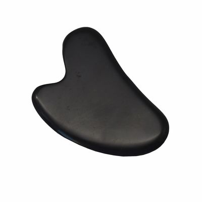 8*6cm Natural Black Bian Stone Heart Shape Gua Sha Massage Tool for Face Massaging and Meditation