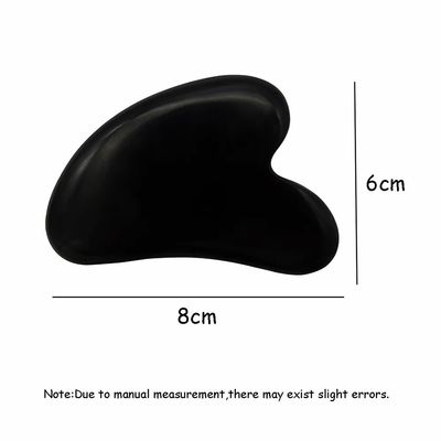 8*6cm Natural Black Bian Stone Heart Shape Gua Sha Massage Tool for Face Massaging and Meditation
