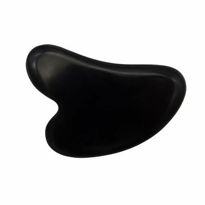 8*6cm Natural Black Bian Stone Heart Shape Gua Sha Massage Tool for Face Massaging and Meditation