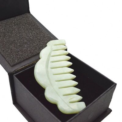 Natural Jade Stone Hair Comb Scalp Gua Sha Massage Comb Massager with Meridian Clearing Properties Picture Perfect