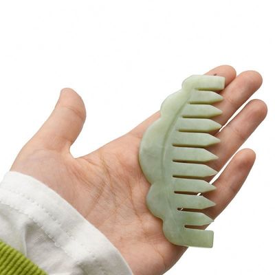 Natural Jade Stone Hair Comb Scalp Gua Sha Massage Comb Massager with Meridian Clearing Properties Picture Perfect